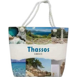 Tradesor Thassos Υφασμάτινη Τσάντα Θαλάσσης Ώμου Πολύχρωμη 37x48cm 871933