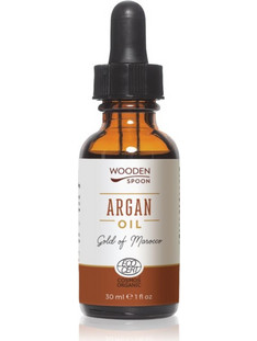 WoodenSpoon Argan Oil Αντιγηραντικό Λάδι Προσώπου για Λάμψη με Βιταμίνη E 30ml