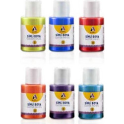 Adel Glitter Σετ Ακρυλικά Χρώματα Ζωγραφικής 25ml 6τμχ
