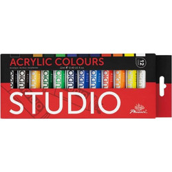 Phoenix Studio Σετ Ακρυλικά Χρώματα Ζωγραφικής 12ml 3x12τμχ