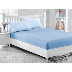 Γαρύφαλλο Σεντόνι King Size Βαμβακερό με Λάστιχο 180x200+30 Γαλάζιο GAR-41368