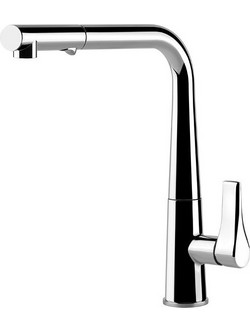 Gessi Proton 17177-149 Μπαταρία Κουζίνας Πάγκου Διπλής Παροχής Ανάμεικτη με Ντουζ Inox