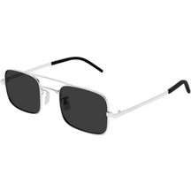 Saint Laurent SL331 008 Ανδρικά Γυαλιά Ηλίου Τετράγωνα Μεταλλικά Ασημί με Μαύρο Φακό