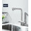 Naron NR1088 Nickel Mat Μπαταρία Κουζίνας Πάγκου Τριπλής Παροχής Ανάμεικτη με Ντουζ Inox