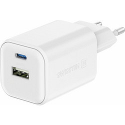 Swissten GaN Φορτιστής χωρίς Καλώδιο με Θύρα USB-A & Θύρα USB-C 45W Quick Charge 3.0 & Power Delivery