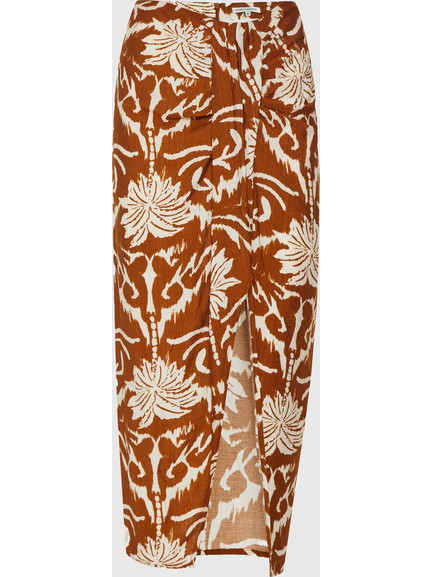 Funky Buddha Μίντι Φούστα Υφασμάτινη Rusted FBL013-105-14