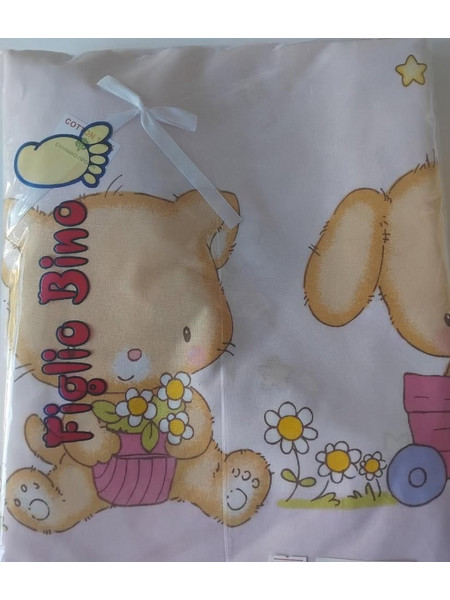 Figlio Bino Σετ Βρεφικά Σεντόνια Κούνιας Βαμβακερά 85x140 Cat Pink 3τμχ