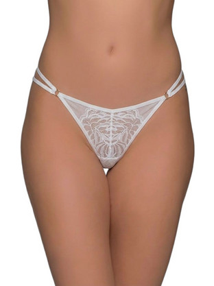 Milena By Paris Γυναικείο Sexy String με Δαντέλα Λευκό 7742
