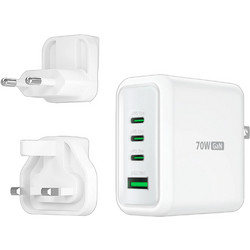 j5create JUP4370EF-N Φορτιστής χωρίς Καλώδιο με Θύρα USB-A & 3 Θύρες USB-C 70W Power Delivery