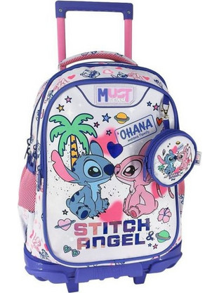 Must Disney Stitch Angel Ohana Σχολική Τσάντα Τρόλεϊ Δημοτικού Πολύχρωμη 565979