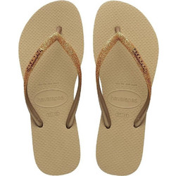 Havaianas Γυναικείες Σαγιονάρες Αντιολισθητικές Μπεζ Χρυσές 4146975-9177