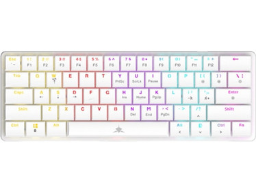 White Shark Nagamaki Μηχανικό Gaming Πληκτρολόγιο 60% με Custom Blue Διακόπτες RGB White