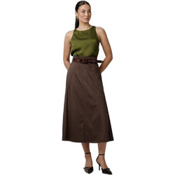 Helmi Γυναικείο Καλοκαιρινό Crop Top Σατέν Χακί 56-03-014Α
