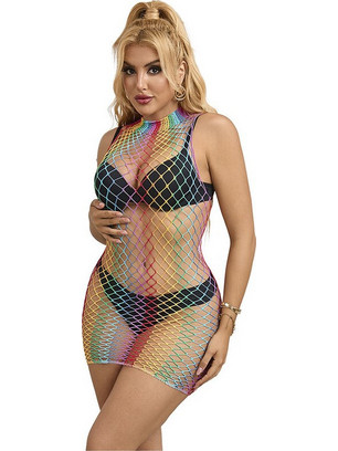 Subblime Sexy Φόρεμα Διχτυωτό Πολύχρωμο D-241392