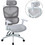 HomeMarkt Apex Καρέκλα Διευθυντική με Προσκέφαλο Στήριξη Μέσης Ανάκλιση και Ρυθμιζόμενα Μπράτσα Γκρι HM1227.02