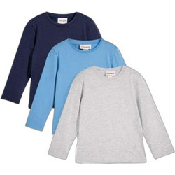 Bonprix Σετ Παιδικά T-Shirt Μακρυμάνικα Navy Μπλε Γκρι Γαλάζιο 974661