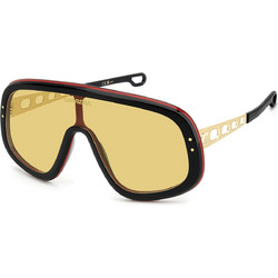 Carrera FLAGLAB17OIT Γυναικεία Γυαλιά Ηλίου Μάσκα Χρυσό Μαύρο με Κίτρινο Φακό