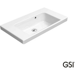 GSI Norm Ένθετος Κρεμαστός Νιπτήρας Μπάνιου Πορσελάνης 70x40cm Λευκός 500-8632-300