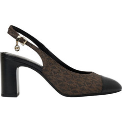 Michael Kors Γόβες Slingback Δερμάτινες με Χοντρό Ψηλό Τακούνι Σοκολατί 40T6PIMP2B-200