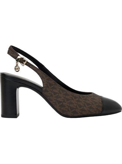 Michael Kors Γόβες Slingback Δερμάτινες με Χοντρό Ψηλό Τακούνι Σοκολατί 40T6PIMP2B-200