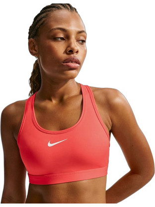 Nike Swoosh Αθλητικό Μπουστάκι με Μέτρια Στήριξη Πορτοκαλί DX6821-696