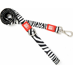 Max & Molly Zebra Λουρί Σκύλου 1.2m x 25mm Λευκό Μαύρο