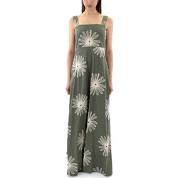Moutaki Maxi Καλοκαιρινό Βραδινό Φόρεμα Floral Πλεκτό Χακί 26.07.35