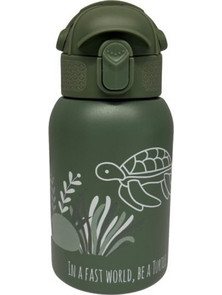 Abo In a Fast World Be a Turtle Παιδικό Παγούρι Θερμός Ανοξείδωτο BPA Free Χακί 350ml