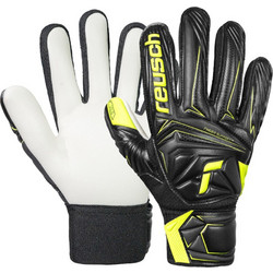 Reusch Attrakt Starter Solid Παιδικά Γάντια Τερματοφύλακα με Προστατευτικά Μαύρα Κίτρινα 5672511-7752