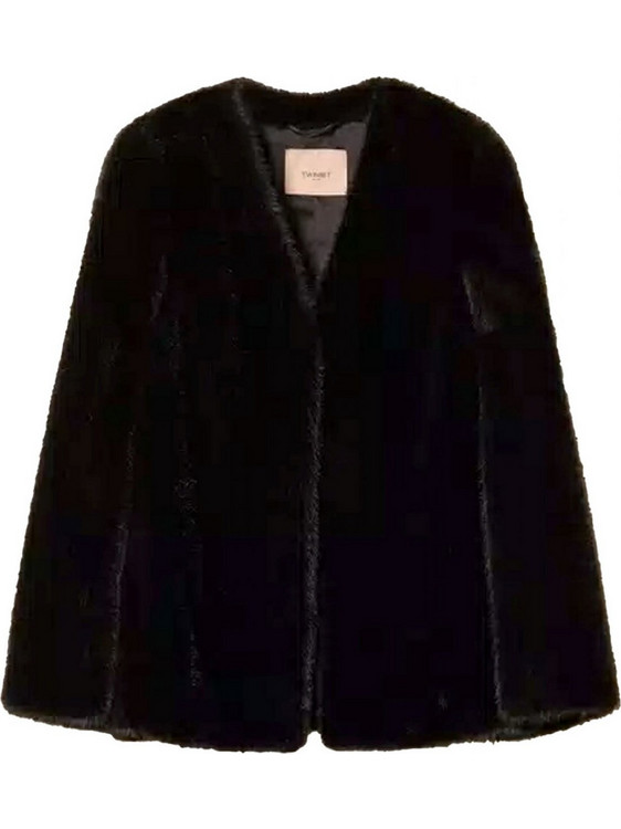 TWINSET Γυναικεία Γούνα Μαύρη 262TP2242-00006