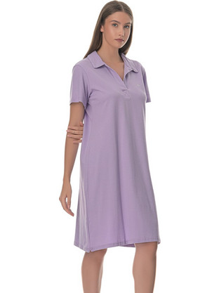 PNN Nightwear Midi Καλοκαιρινό Καθημερινό Φόρεμα Λιλά 0263-1011