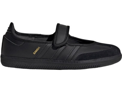 Adidas Samba Jane Παιδικές Μπαλαρίνες Πάνινες με Σκρατς Μαύρες KZ8175