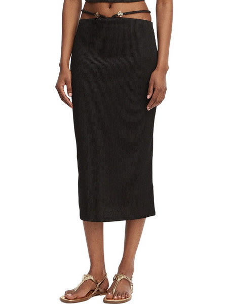 Guess Nerea Μίντι Φούστα Υφασμάτινη Pencil Μαύρη E6GD04KG322-JBLK