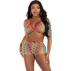 Leg Avenue Sexy Two Piece Set Διχτυωτό Πολύχρωμο D-239427
