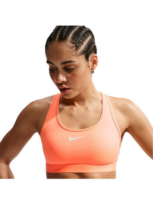 Nike Swoosh Αθλητικό Μπουστάκι με Μέτρια Στήριξη Πορτοκαλί DX6821-852