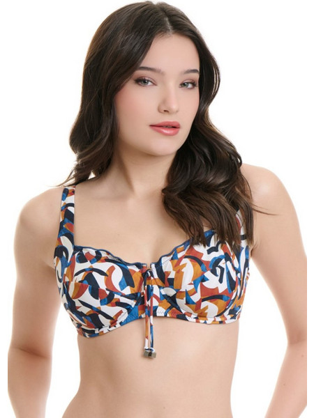 ERKA MARE Venezia Bikini Top Μπλε Καφέ Εκρού 26158G