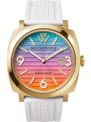 Watchpeople Γυναικείο Ρολόι με Λευκό Καουτσούκ Λουράκι 700984