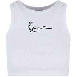 Karl Kani Γυναικείο Καλοκαιρινό Crop Top Ριπ Λευκό KW-TP011-002-01