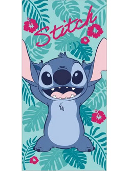 Borea Happy Stitch Παιδική Πετσέτα Θαλάσσης Microfiber Πράσινη 70x140cm 034684048120