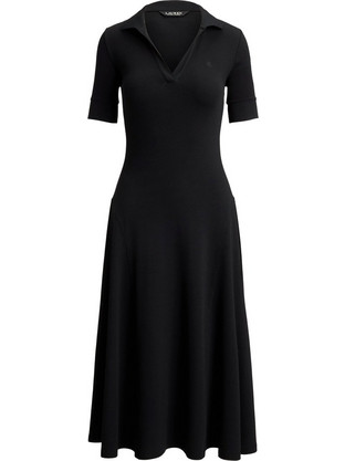 Lauren Ralph Lauren Midi Καθημερινό Φόρεμα Ριπ Μαύρο 200P14037002