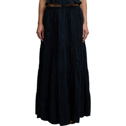 Superdry Μακριά Φούστα Υφασμάτινη Navy Μπλε W7210412A-98T