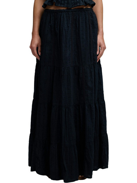 Superdry Μακριά Φούστα Υφασμάτινη Navy Μπλε W7210412A-98T