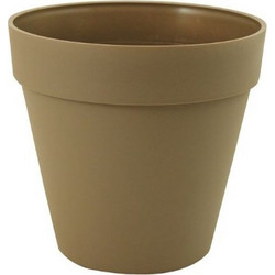 Sic Plast Deco Γλάστρα Εξωτερικού Χώρου Στρογγυλή Πλαστική Καφέ 18x17cm 7532105903