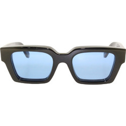Off White OW1022L 1037 Ανδρικά Γυαλιά Ηλίου Τετράγωνα Κοκάλινα Μαύρα με Μπλε Φακό