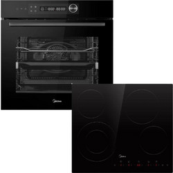 Midea Φούρνος Ηλεκτρικός Άνω Πάγκου 72lt 59.5cm MBO7NP30E4BK με Κεραμικές Εστίες MCH702T298KO