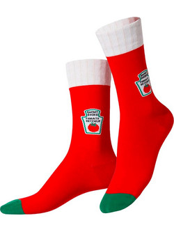Eat My Socks Ketchup Ανδρικές Κάλτσες Ψηλές με Σχέδια Κόκκινες EMSSAFTKET