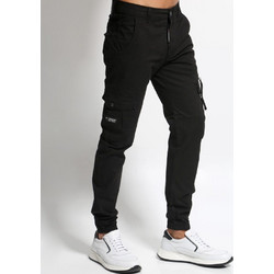 Tresor Ανδρικό Παντελόνι Cargo Joggers Skinny Εφαρμογή Μαύρο 6128
