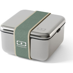 Monbento MB Sense L Δοχείο Φαγητού Inox Κατάλληλο για Φούρνο Μικροκυμάτων 1lt Ασημί Πράσινο