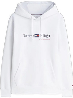 Tommy Hilfiger Ανδρικό Φούτερ με Κουκούλα & Τσέπες Λευκό MW0MW44935-YBR