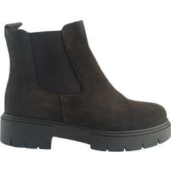 Ragazza Γυναικεία Μποτάκια Chelsea Suede Σοκολατί με Χοντρό Χαμηλό Τακούνι 0423